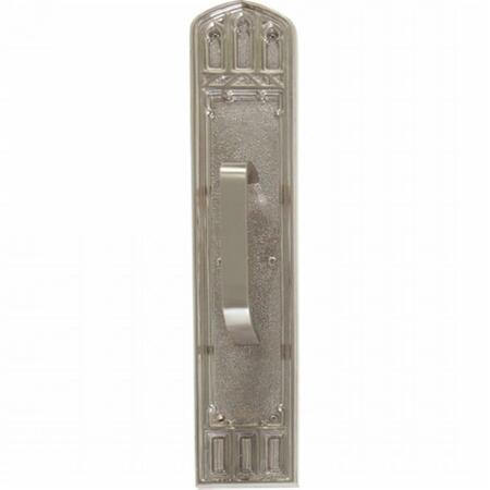 BRASS ACCENTS Oxford Pull Plate with Traditional Pull, Satin Nickel Finish - 3.38 x 18 in. A04-P5841-TRD-619